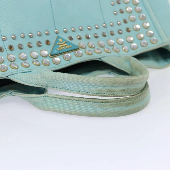 PRADA Canapa GM Hand Bag Canvas 2way Light Blue - Picture 6 of 15